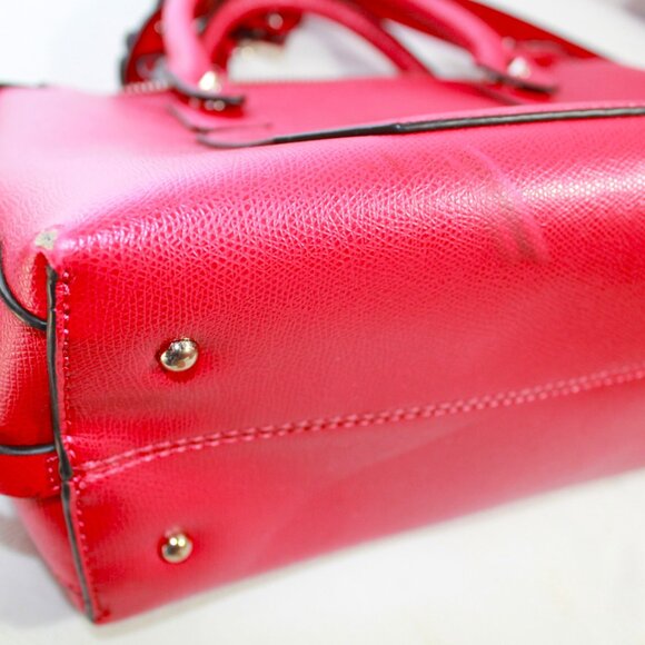 Guess "Liya" Red Faux Saffiano Satchel, Shoulder Bag, Crossbody - Picture 16 of 16